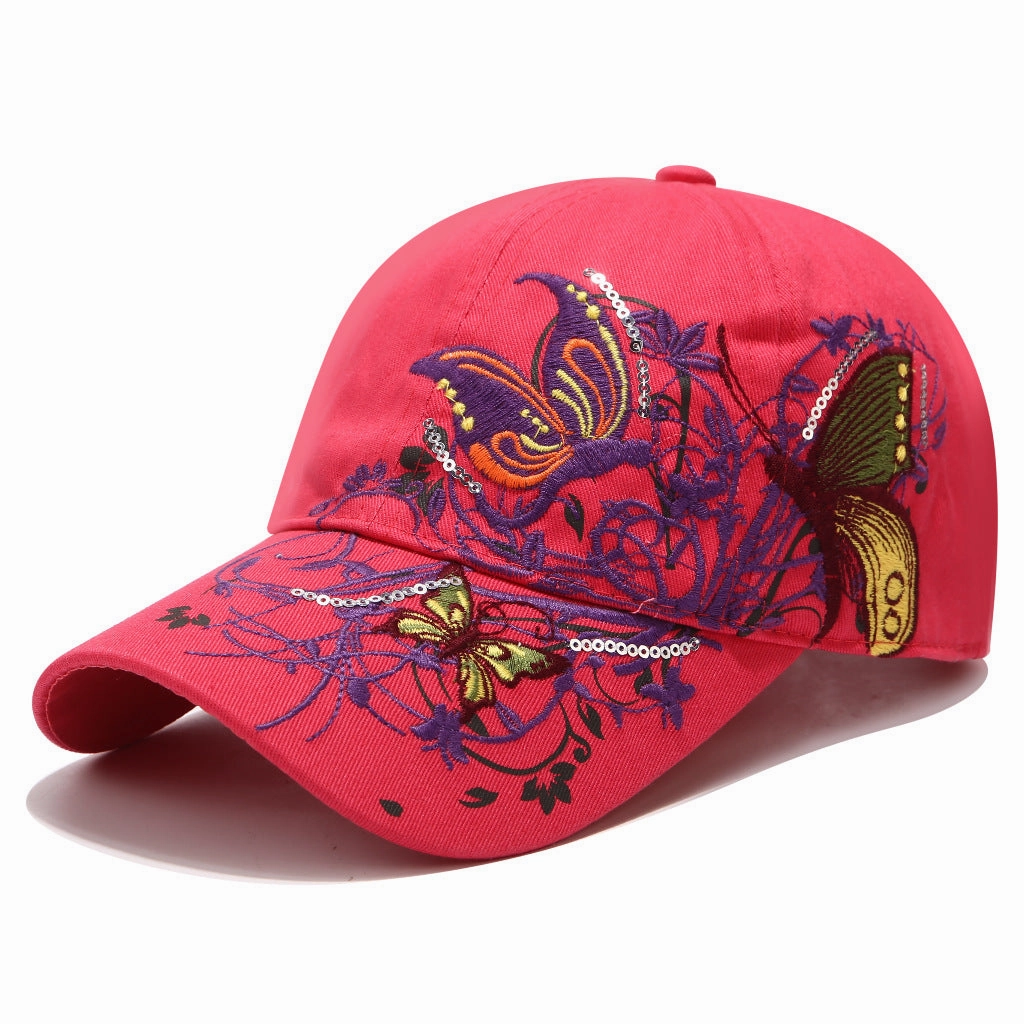 Wholesale Butterfly Embroidery Cotton Baseball Cap