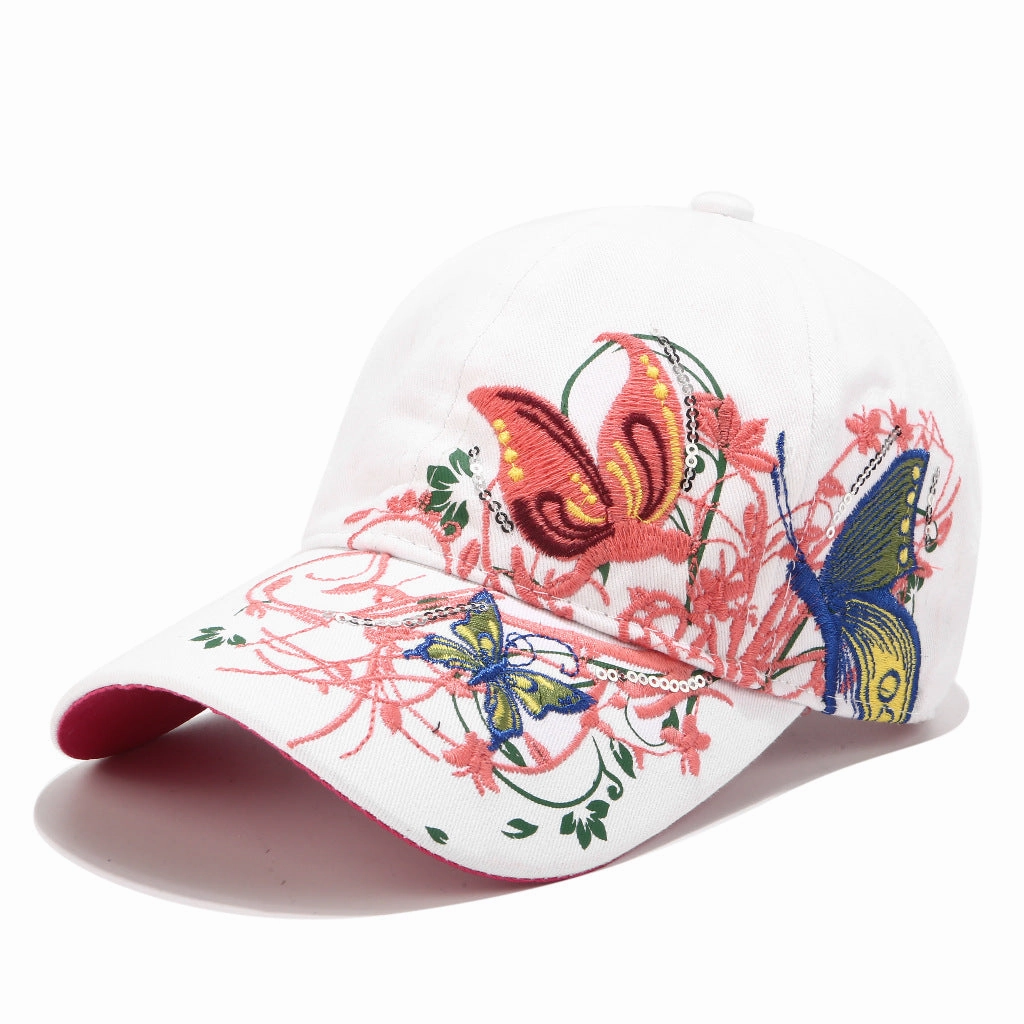 Wholesale Butterfly Embroidery Cotton Baseball Cap
