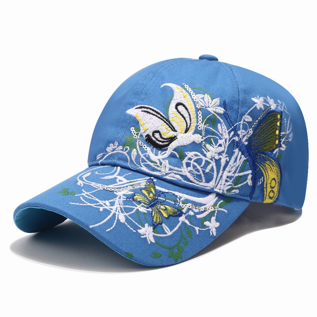 Wholesale Butterfly Embroidery Cotton Baseball Cap