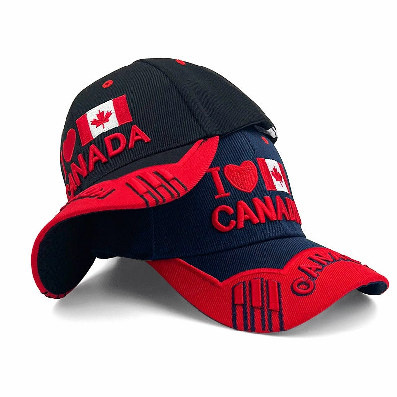 Wholesale Canadian Flag Maple Leaf Letter Polyester Baseball Hat