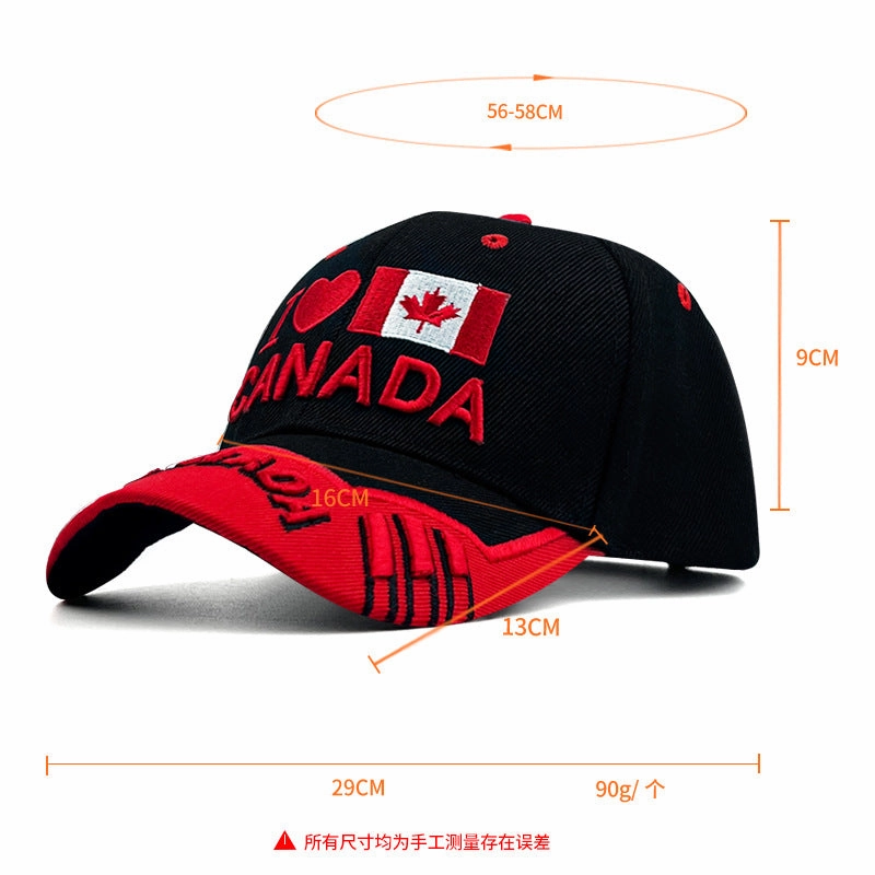 Wholesale Canadian Flag Maple Leaf Letter Polyester Baseball Hat