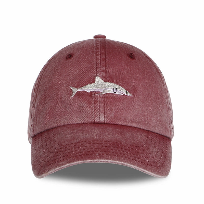 Wholesale Cartoon Washed Embroidered Shark Cotton Baseball Cap
