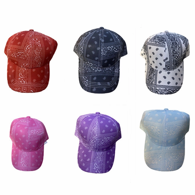 Wholesale Cashew Flower Printed Cotton Baseball Caps