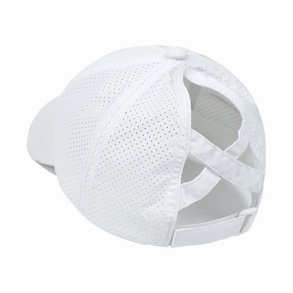 Wholesale Casual Cross Ponytail Net Surface Quick Dry Spring Summer Solid Baseball Cap