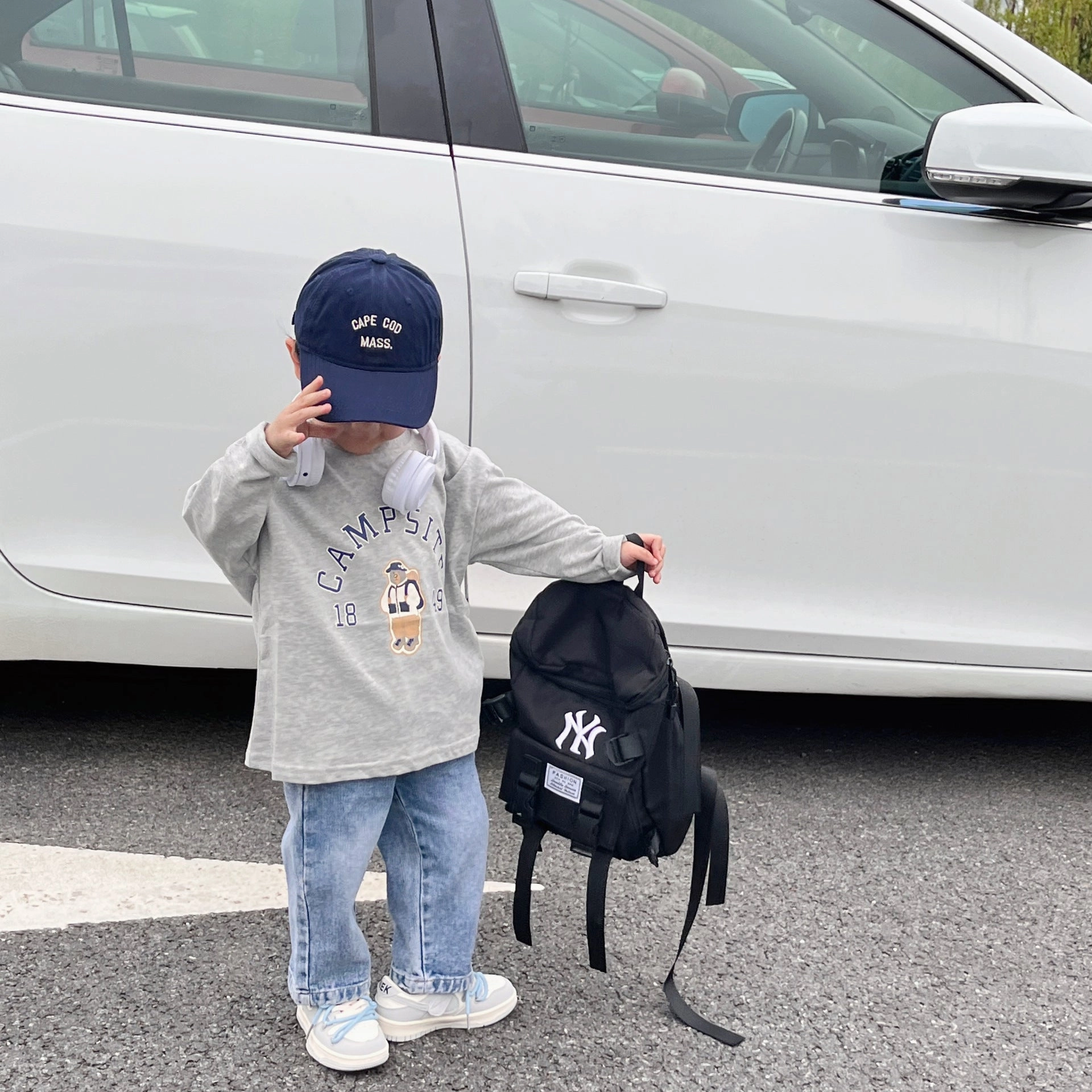 Wholesale Children's Sunshade and Sunscreen Pure Cotton Baseball Cap