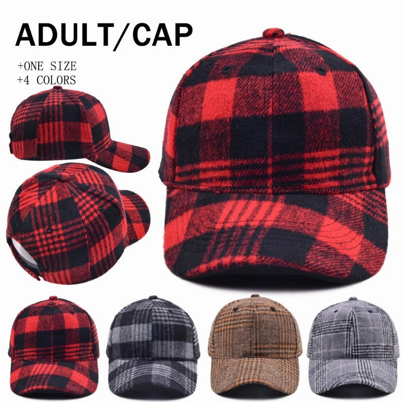 Wholesale Christmas Plaid Baseball Caps