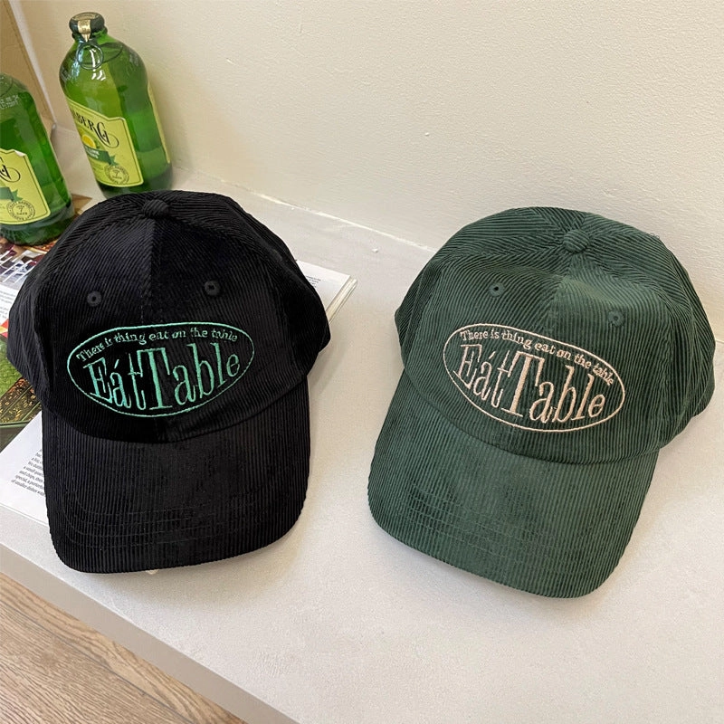 Wholesale Corduroy Embroidered Letters Caps