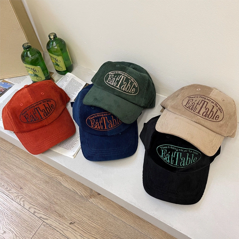 Wholesale Corduroy Embroidered Letters Caps