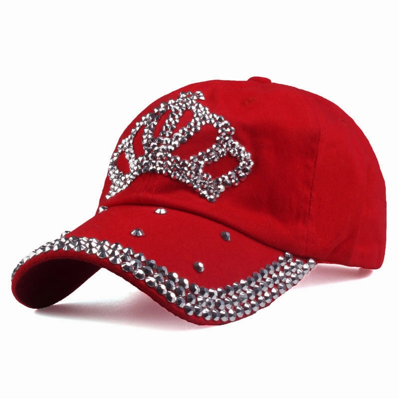 Wholesale Cotton Adjustable Crown Diamond Baseball Cap