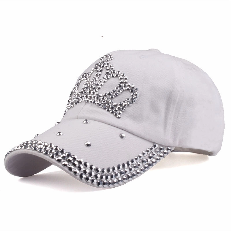 Wholesale Cotton Adjustable Crown Diamond Baseball Cap