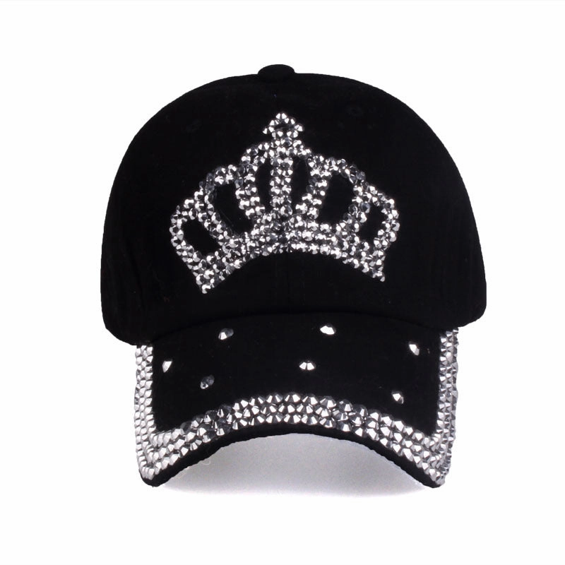 Wholesale Cotton Adjustable Crown Diamond Baseball Cap