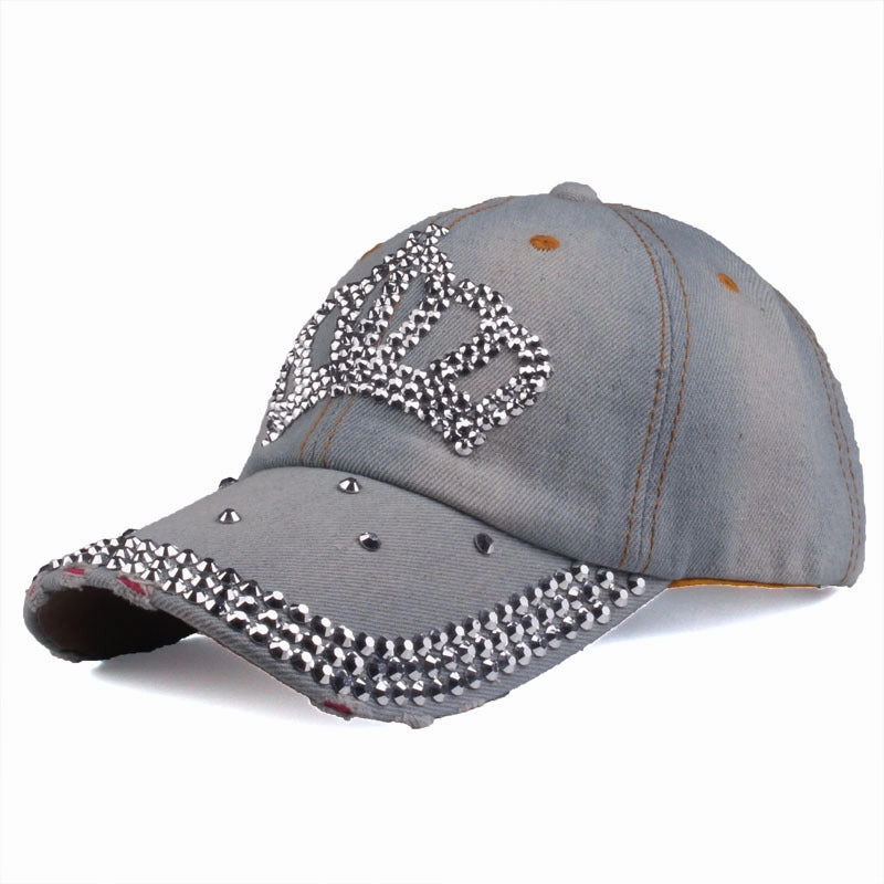 Wholesale Cotton Adjustable Crown Diamond Baseball Cap