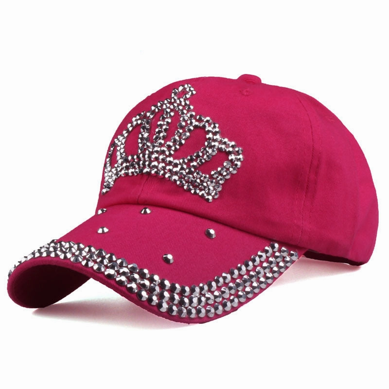 Wholesale Cotton Adjustable Crown Diamond Baseball Cap