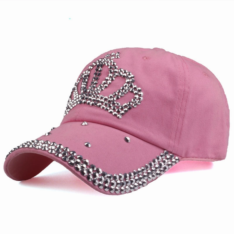 Wholesale Cotton Adjustable Crown Diamond Baseball Cap