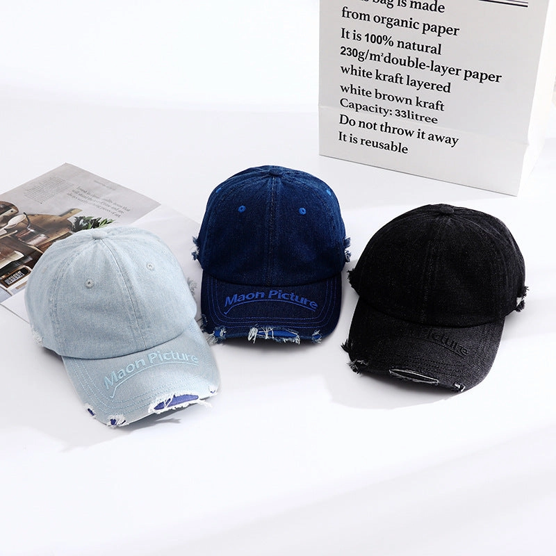 Wholesale Cotton All-match Ripped Denim Baseball Cap