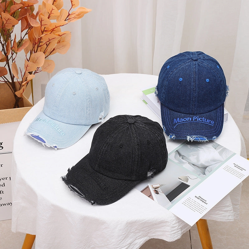 Wholesale Cotton All-match Ripped Denim Baseball Cap
