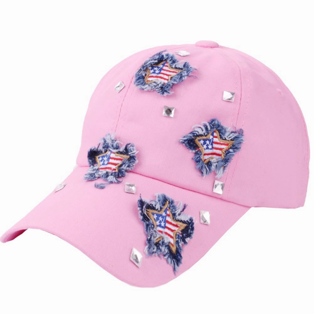 Wholesale Cotton American Flag Cloth Patch Raw Brim Baseball Cap