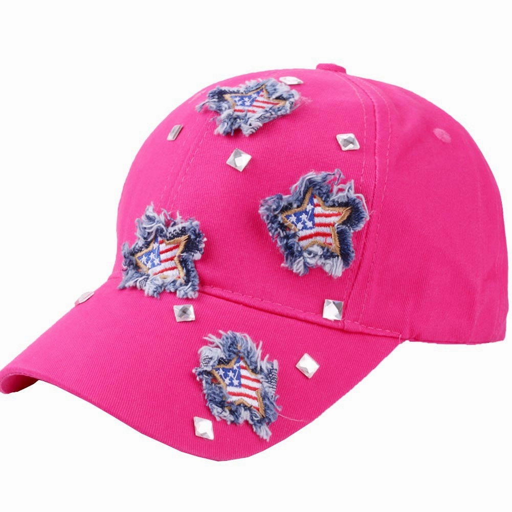Wholesale Cotton American Flag Cloth Patch Raw Brim Baseball Cap