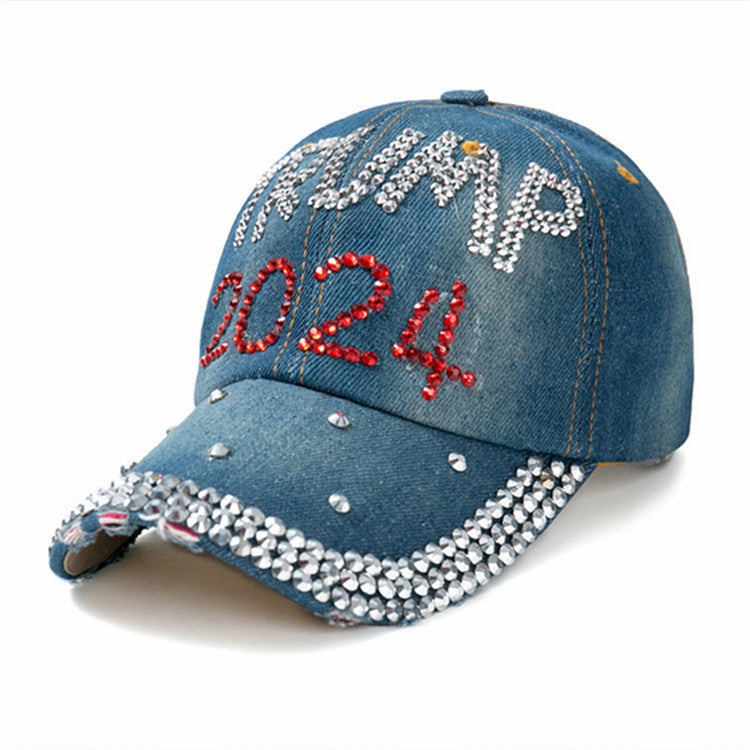 Wholesale Cotton American Flag Denim Diamond Baseball Cap