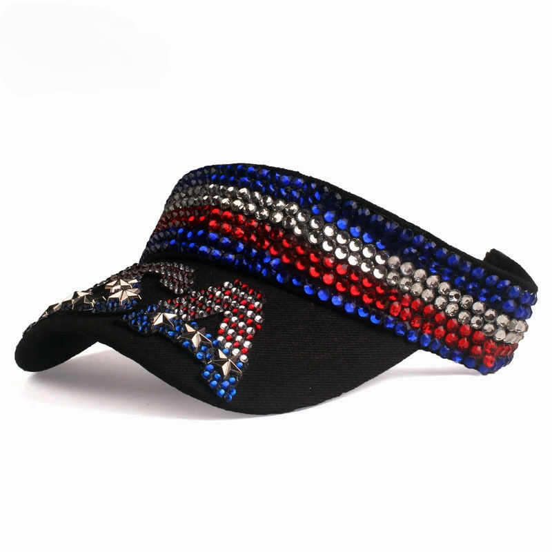 Wholesale Cotton American Flag Diamond Beanie Hat