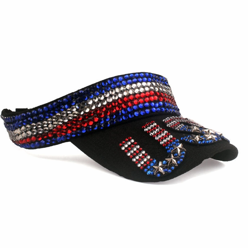 Wholesale Cotton American Flag Diamond Beanie Hat