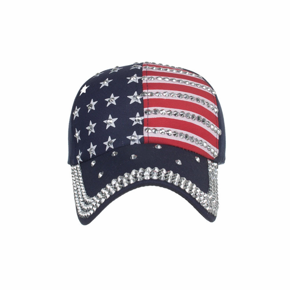 Wholesale Cotton American Flag Star Print Baseball Cap