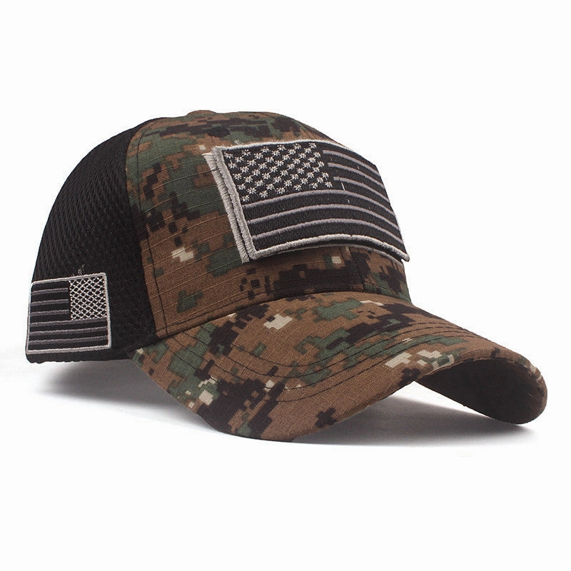 Wholesale Cotton American Flag Sunscreen Sports Velcro Baseball Cap