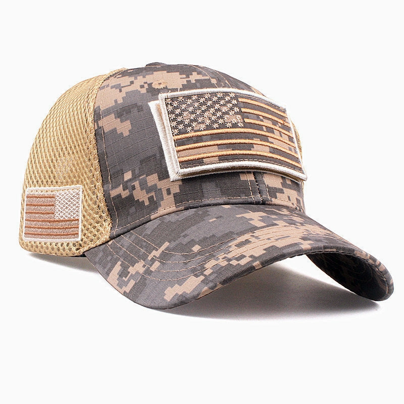 Wholesale Cotton American Flag Sunscreen Sports Velcro Baseball Cap