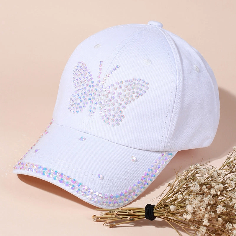Wholesale Cotton Baseball Caps with Diamond Decorations