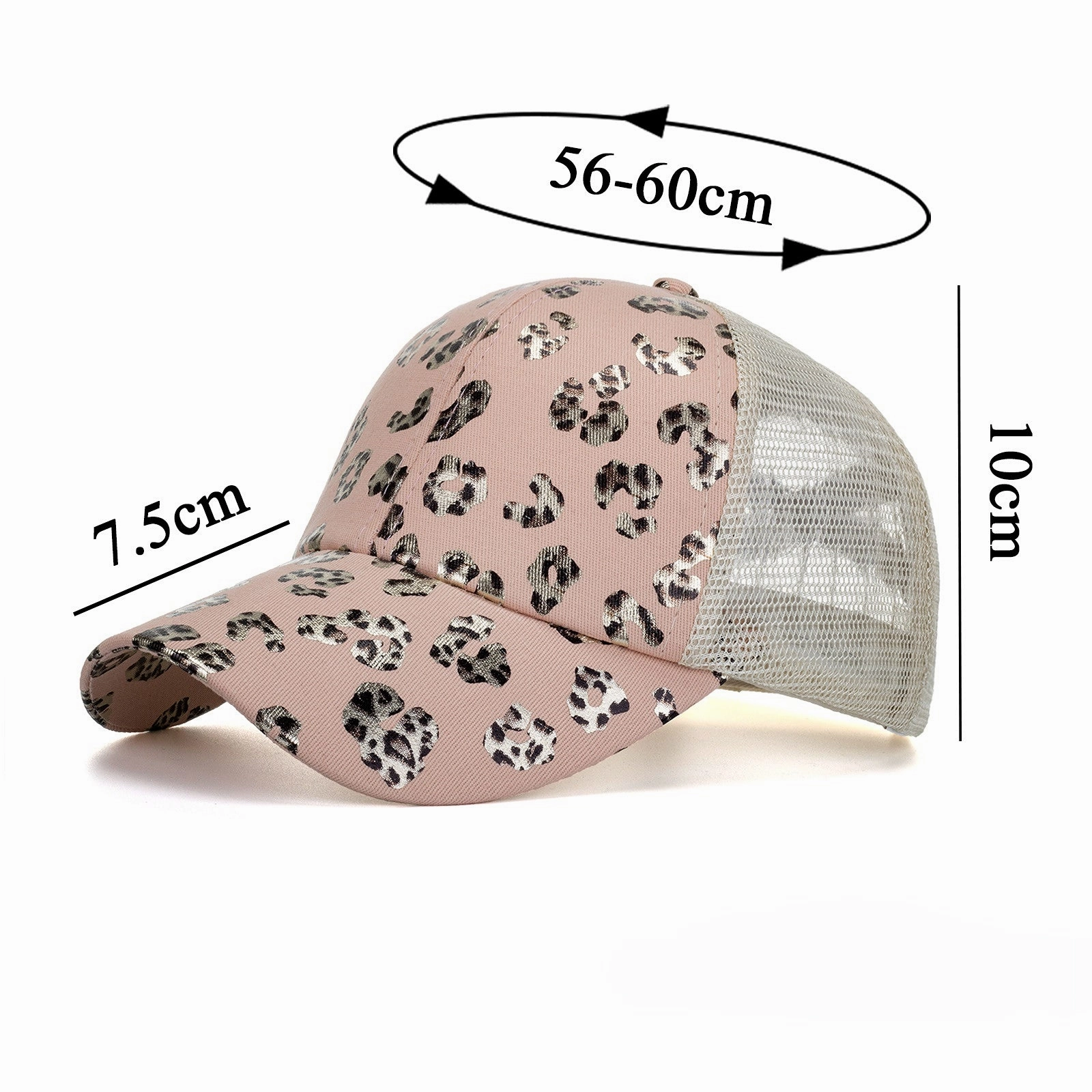 Wholesale Cotton Bronzing Leopard Print Ponytail Cap