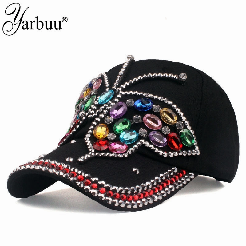 Wholesale Cotton Butterfly Diamond Baseball Cap