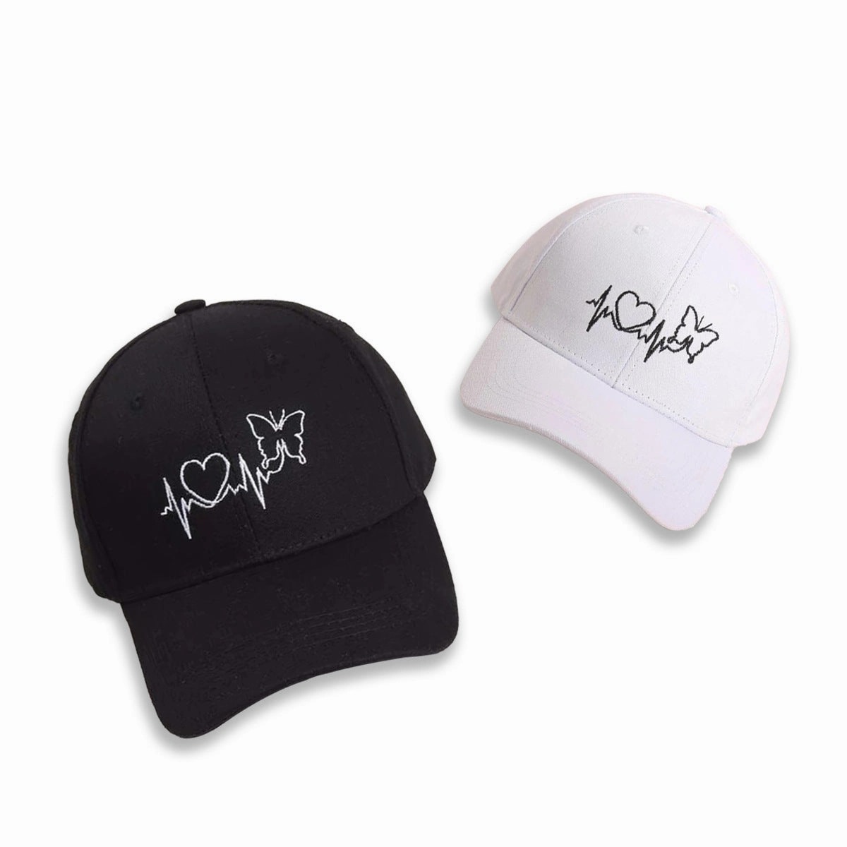 Wholesale Cotton Butterfly Heart Electrocardiogram Baseball Caps