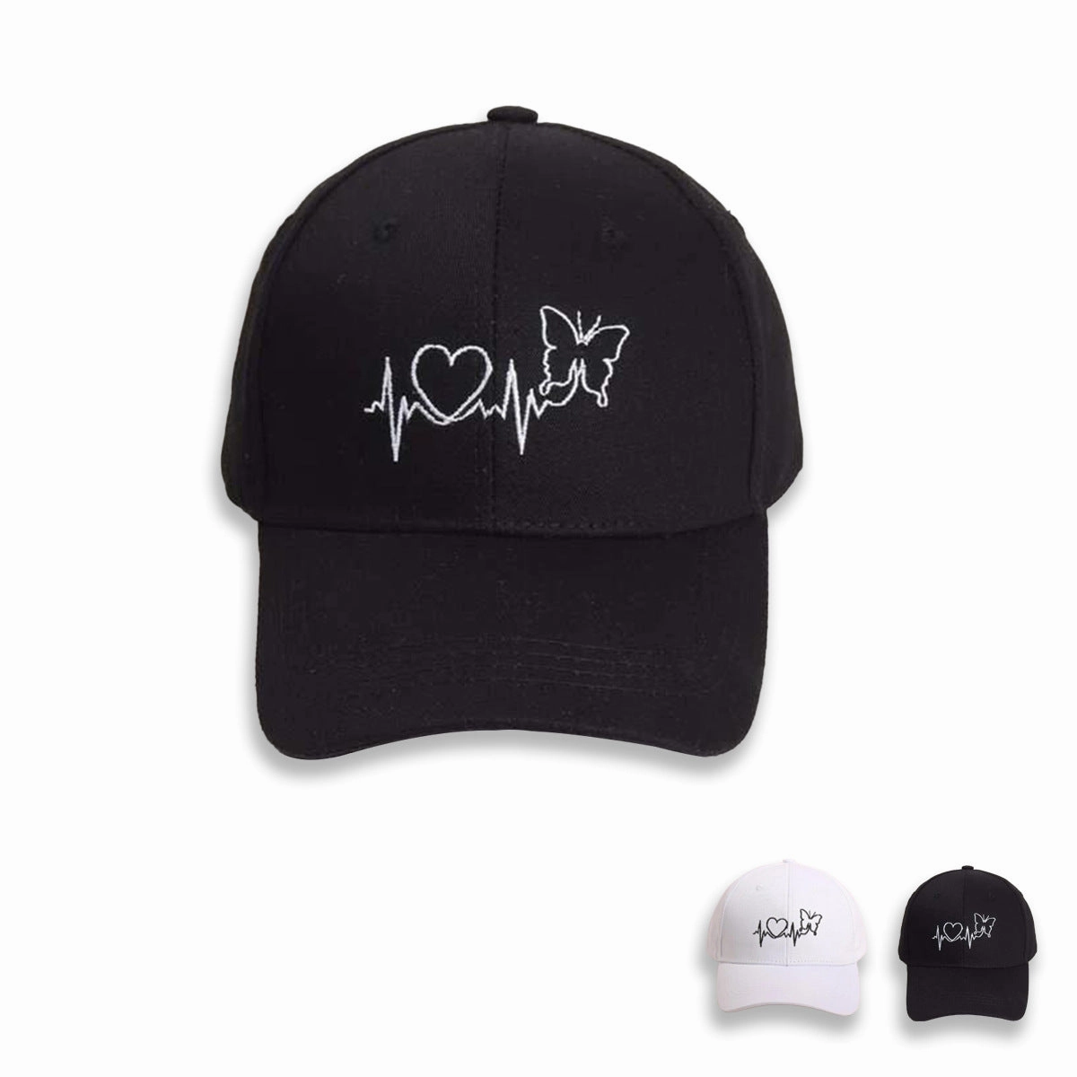 Wholesale Cotton Butterfly Heart Electrocardiogram Baseball Caps