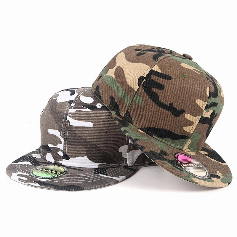 Wholesale Cotton Camouflage Flat Brim Hip Hop Baseball Cap