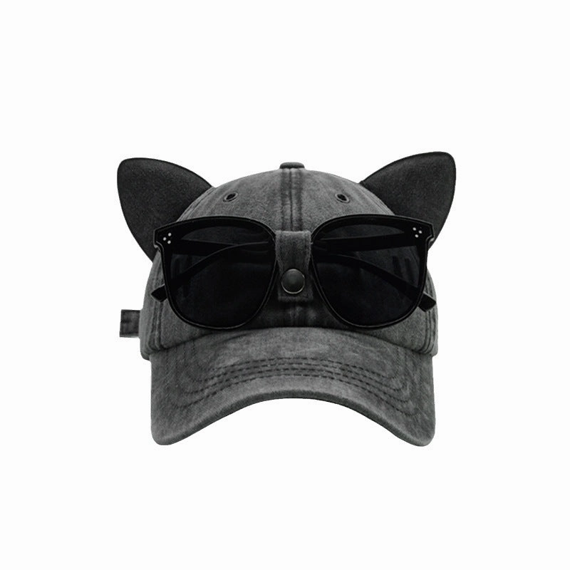 Wholesale Cotton Cat's Ears (Steamed Cat-ear Shaped Bread) Sunglasses Baseball Cap