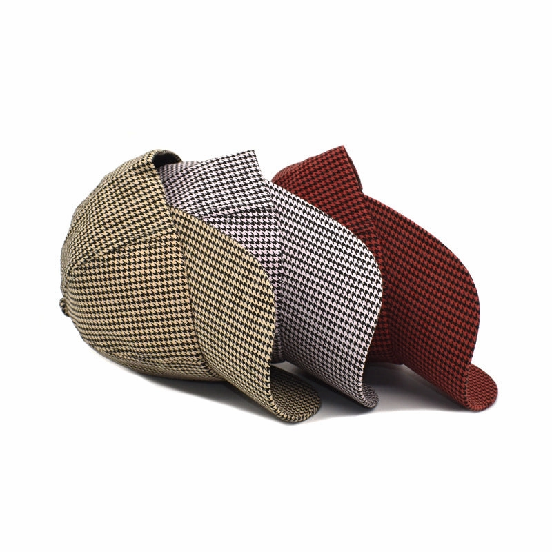 Wholesale Cotton Check Print Baseball Caps