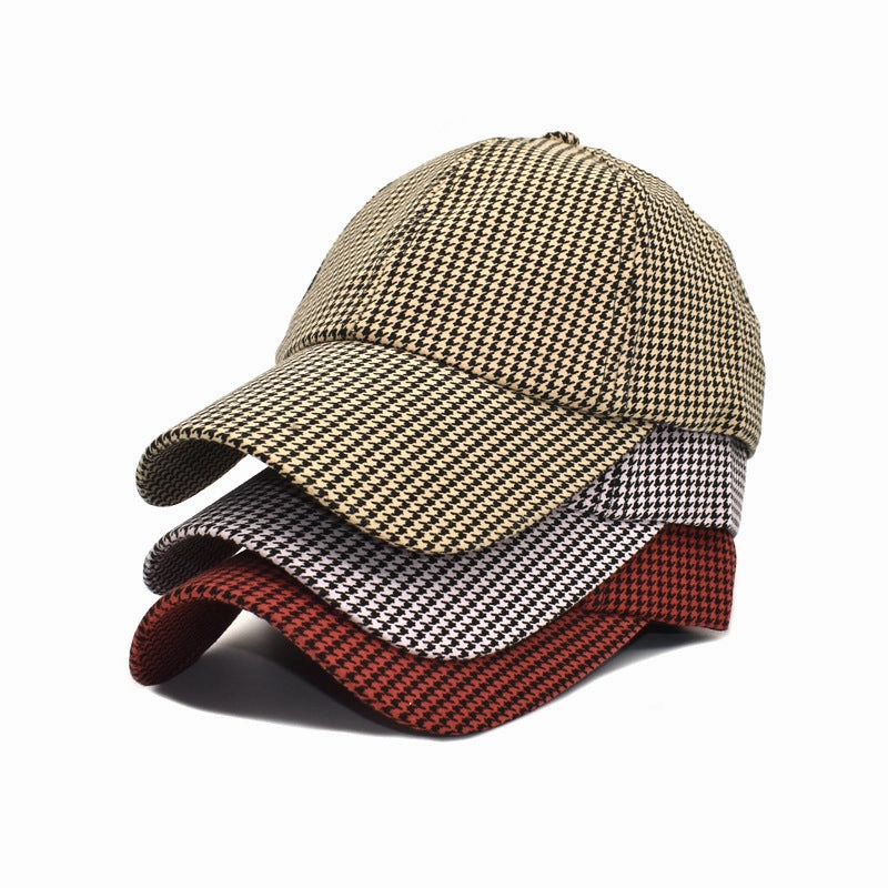 Wholesale Cotton Check Print Baseball Caps