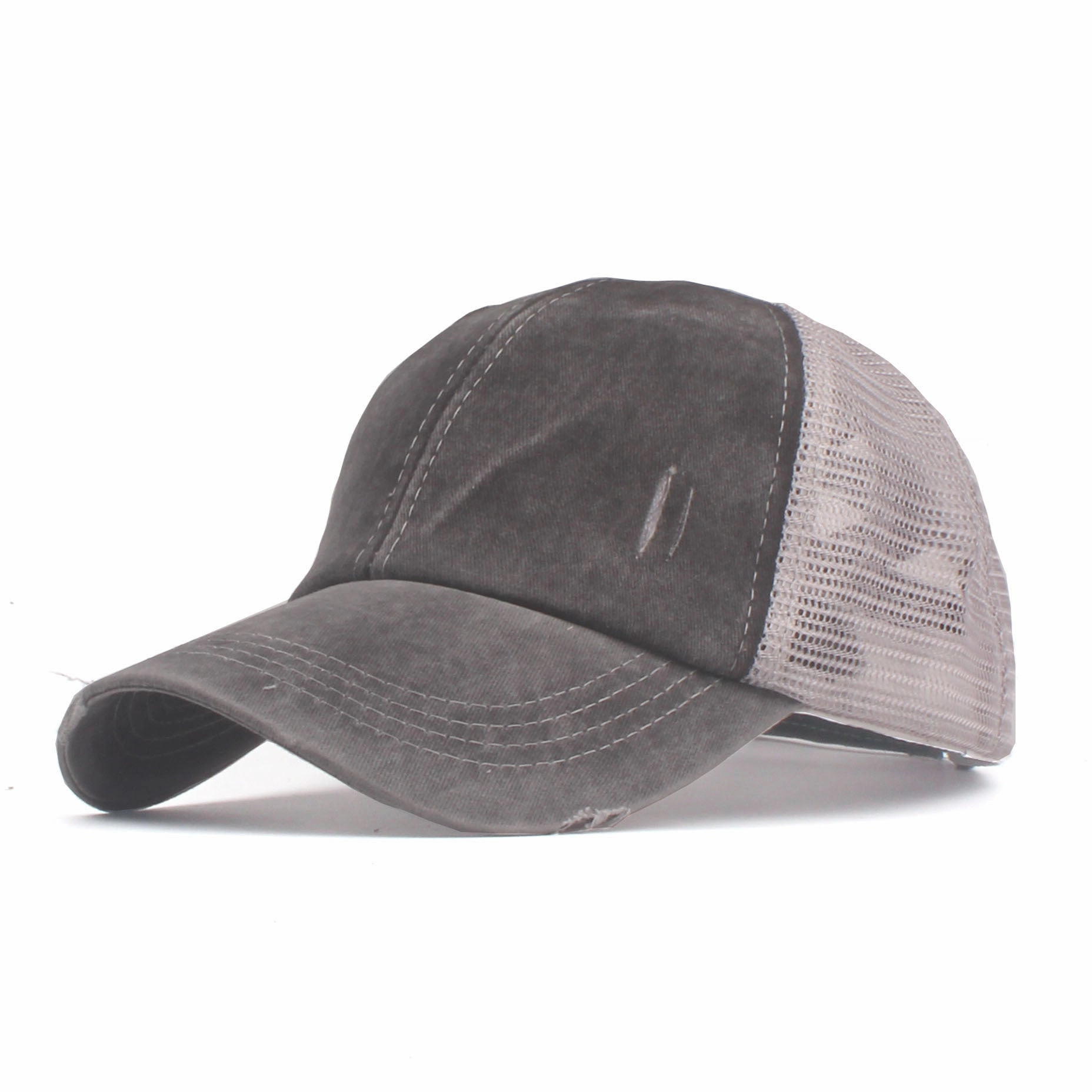 Wholesale Cotton Cross Ponytail Baseball Caps