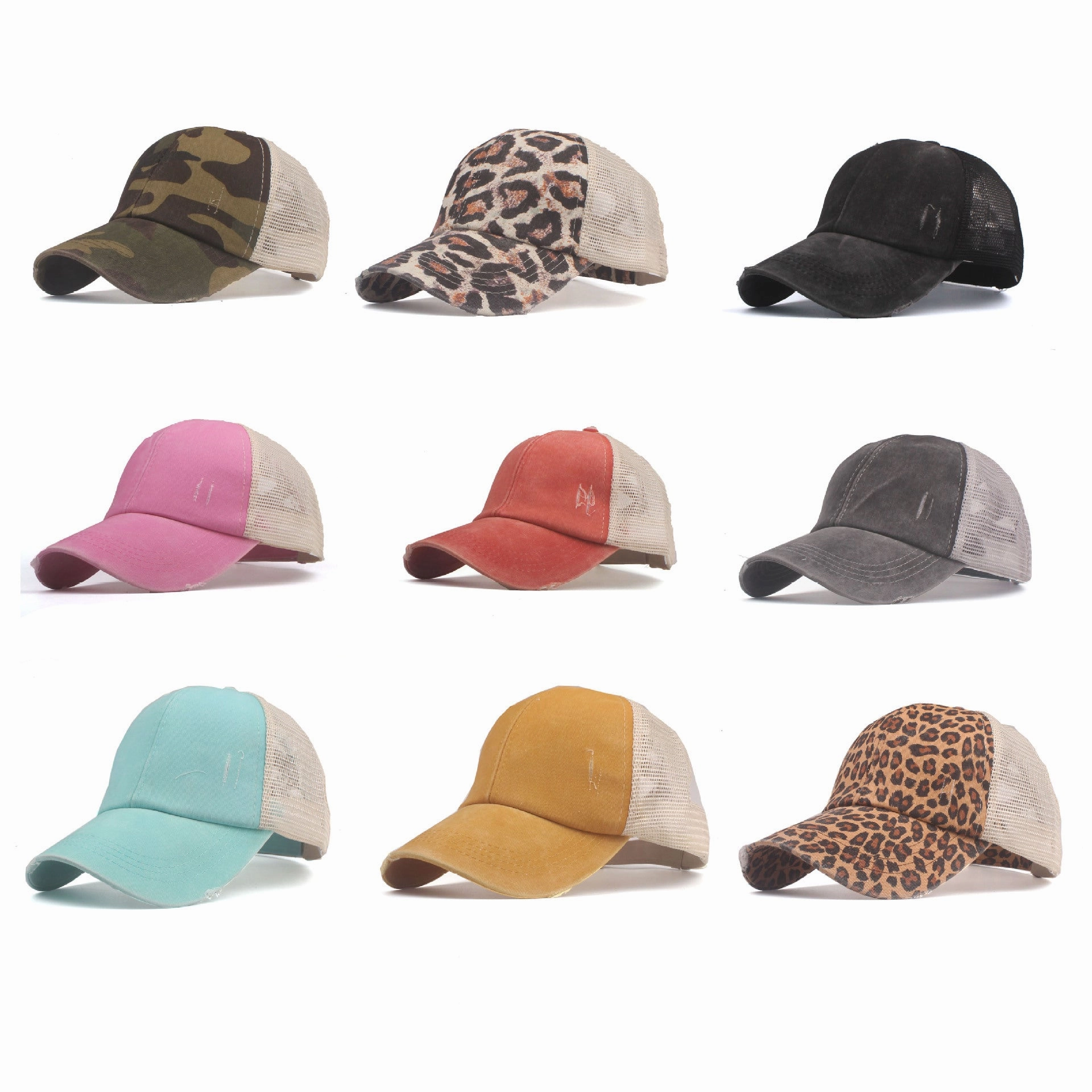 Wholesale Cotton Cross Ponytail Baseball Caps