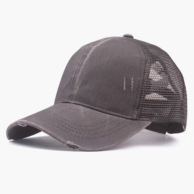 Wholesale Cotton Cross Ponytail Baseball Caps