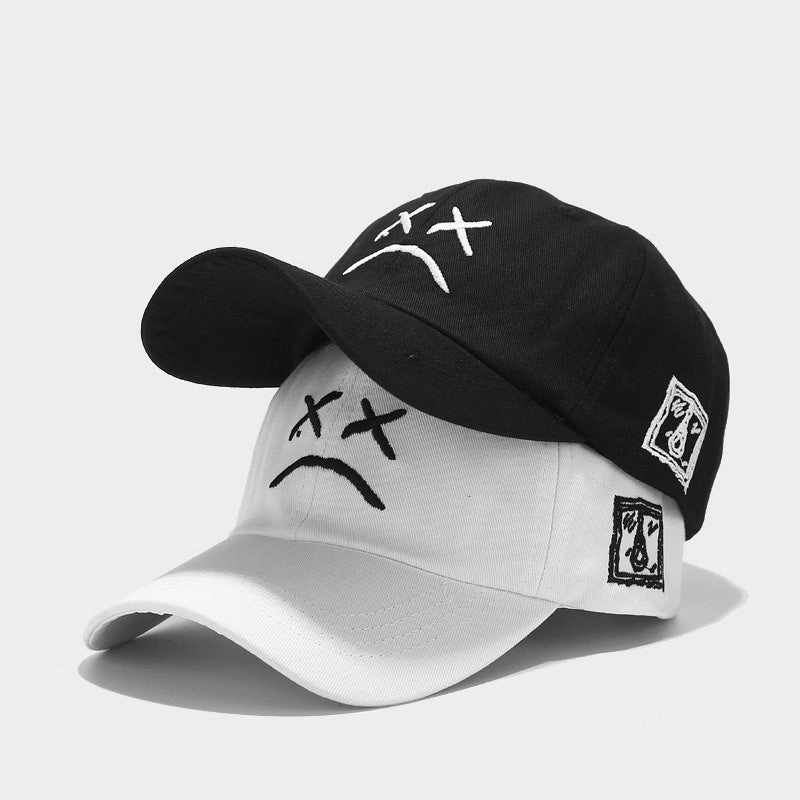 Wholesale Cotton Crying Face Embroidered Baseball Caps
