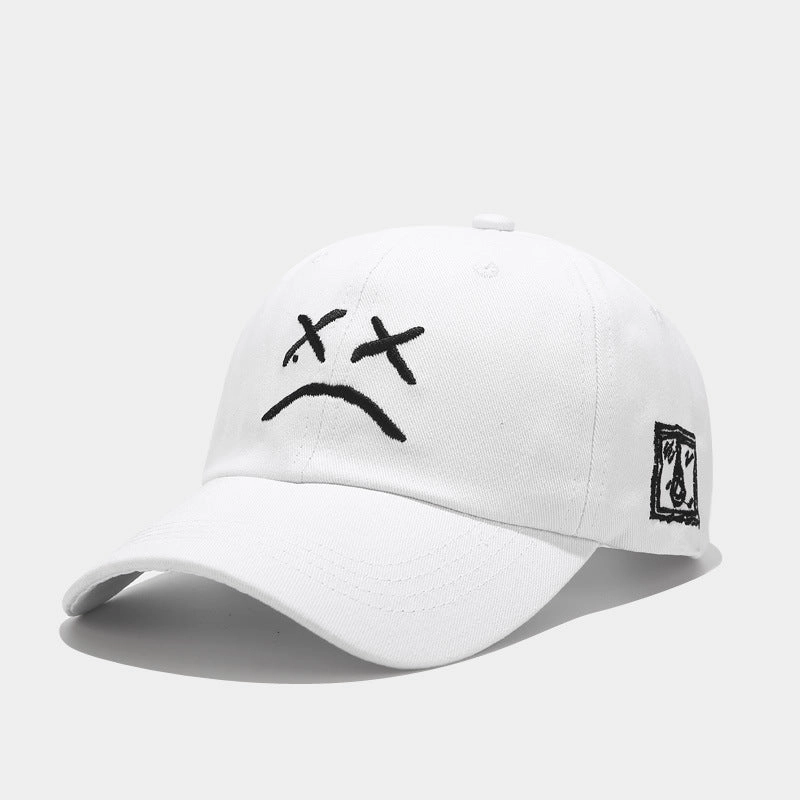 Wholesale Cotton Crying Face Embroidered Baseball Caps