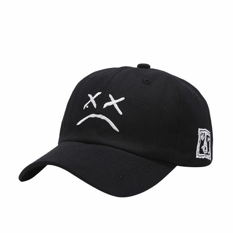 Wholesale Cotton Crying Face Embroidered Baseball Caps