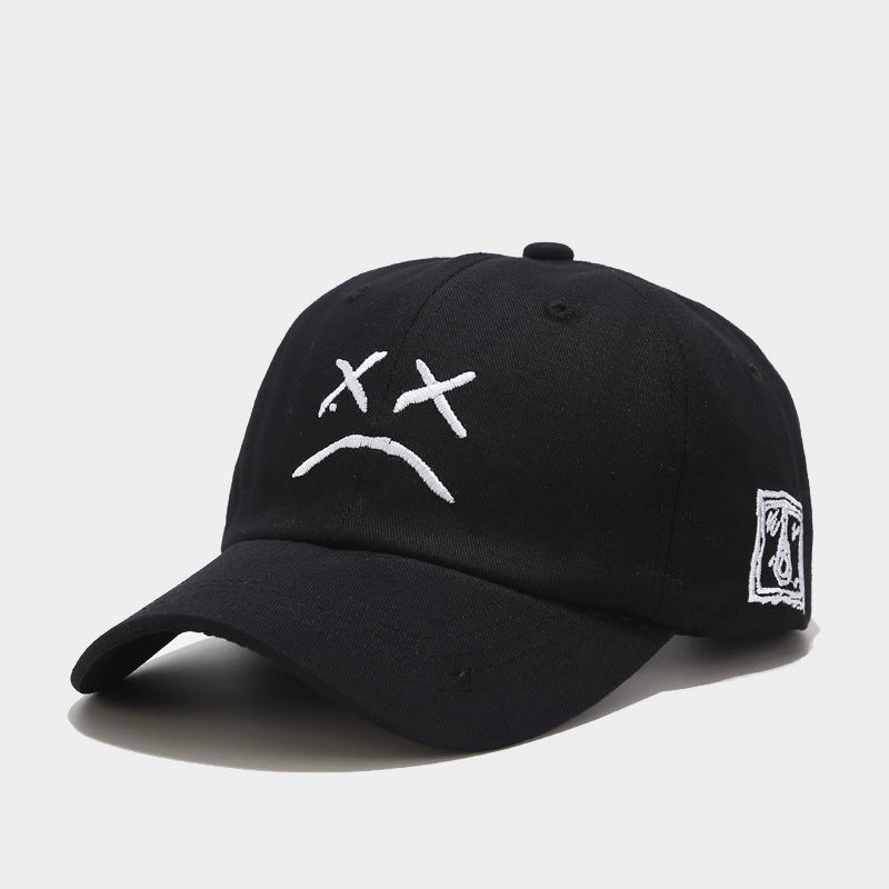 Wholesale Cotton Crying Face Embroidered Baseball Caps