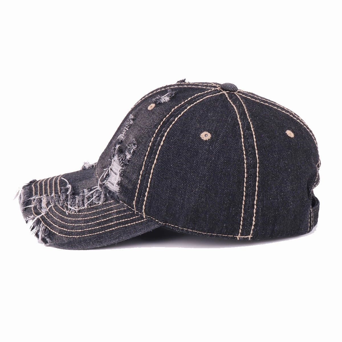 Wholesale Cotton Denim Ripped Baseball Cap