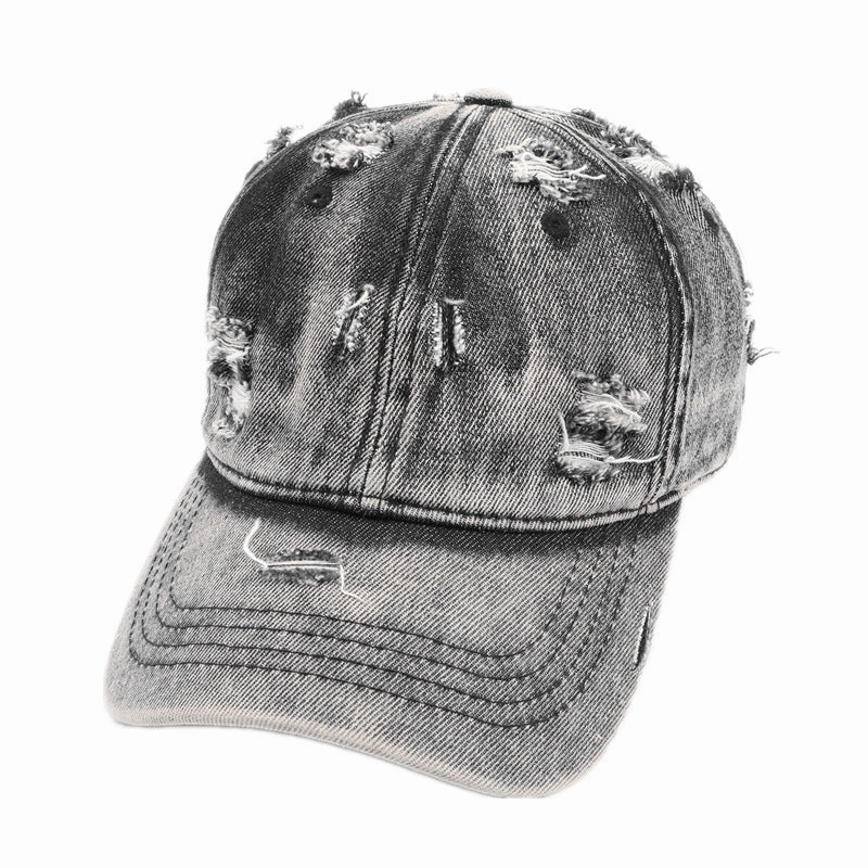 Wholesale Cotton Denim Worn Hole Baseball Cap