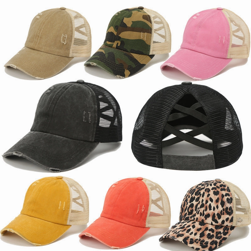 Wholesale Cotton Double Ponytail Baseball Cap