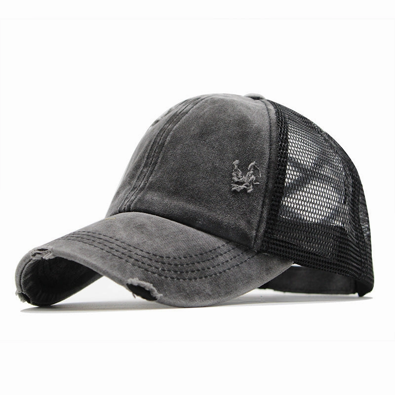 Wholesale Cotton Elastic Band Cross Horsetail Baseball Cap