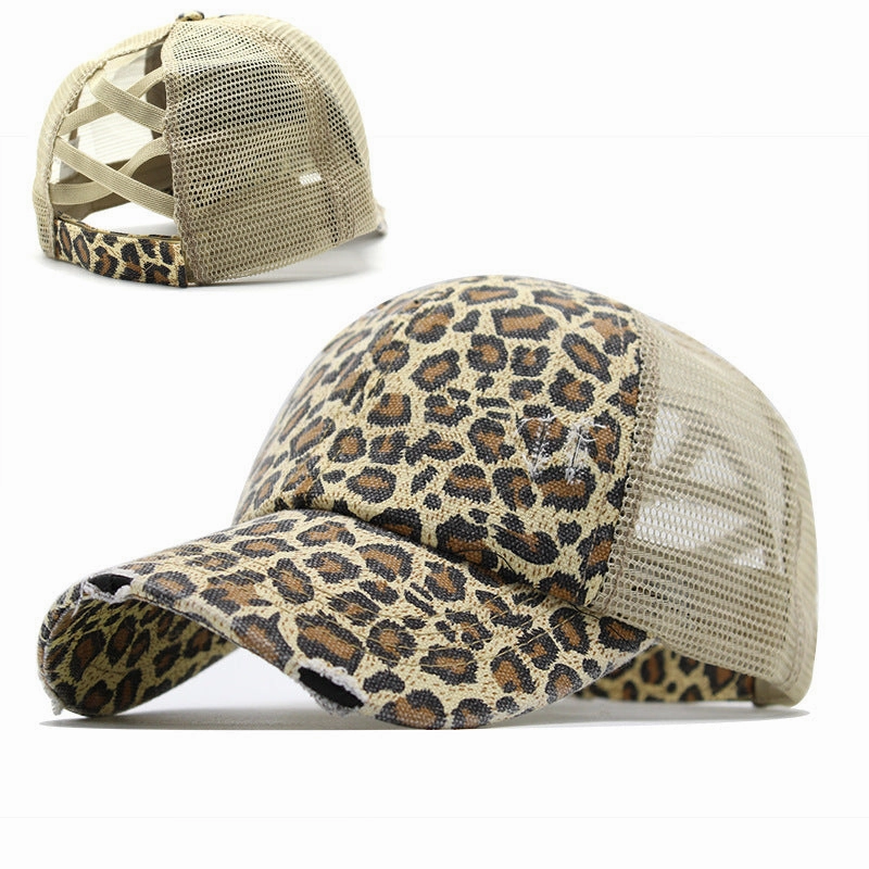 Wholesale Cotton Elastic Band Cross Horsetail Baseball Cap