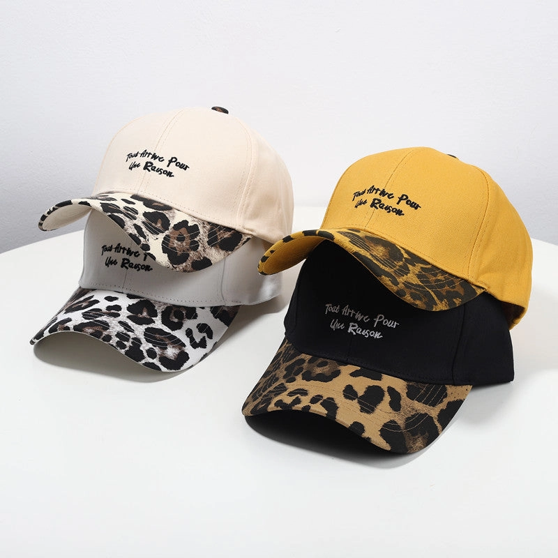 Wholesale Cotton Embroidered Leopard Print Baseball Caps